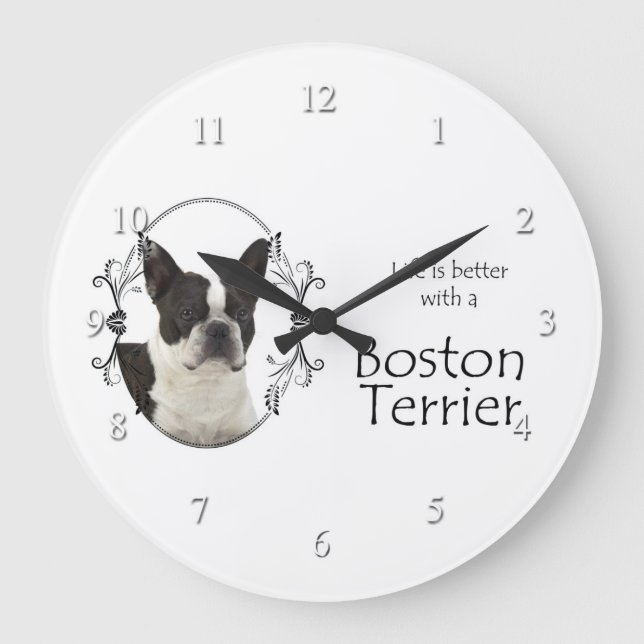 Life's Better Boston Terrier Clock (Front)