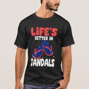 Lifes Better in Jandals New Zealand Summer Beach T-Shirt