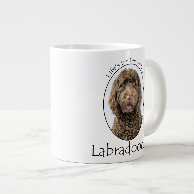 Life's Better Labradoodle Jumbo Mug (Front Right)