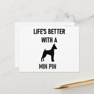 lifes better min pin postcard