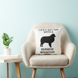 life's better with a bernese mountain dog cushion