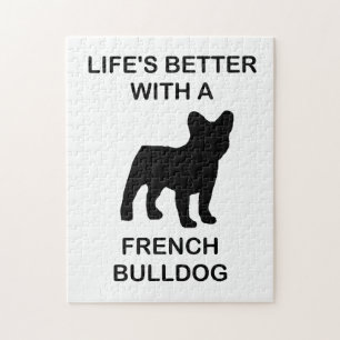 lifes better with a french bulldog jigsaw puzzle