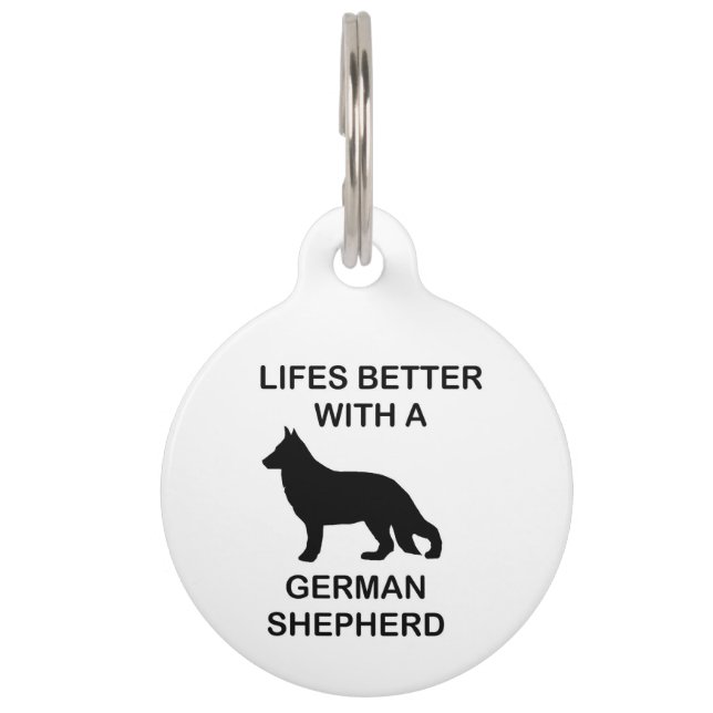 lifes better with a german shepherd pet tag (Front)