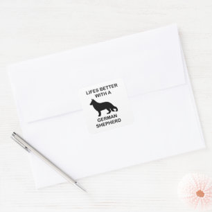 life's better with a german shepherd square sticker