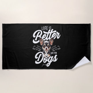 Life's Better With A Schnauzer Dog Vintage Beach Towel