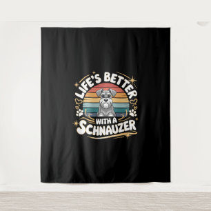 Life's Better With A Schnauzer Dog Vintage Tapestry
