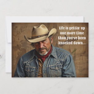 Life's Cowboy Quote Farmer Rancher Country Western Holiday Card