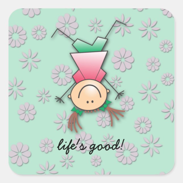 life's good square sticker (Front)