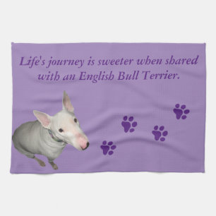 Life's Journey-English BT-Purple Paw Prints Tea Towel