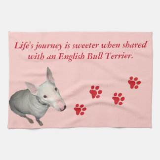 Life's Journey-English BT-Red Paw Prints Tea Towel