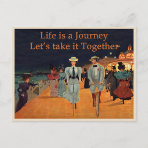 Life's journey let's take it together victorian postcard