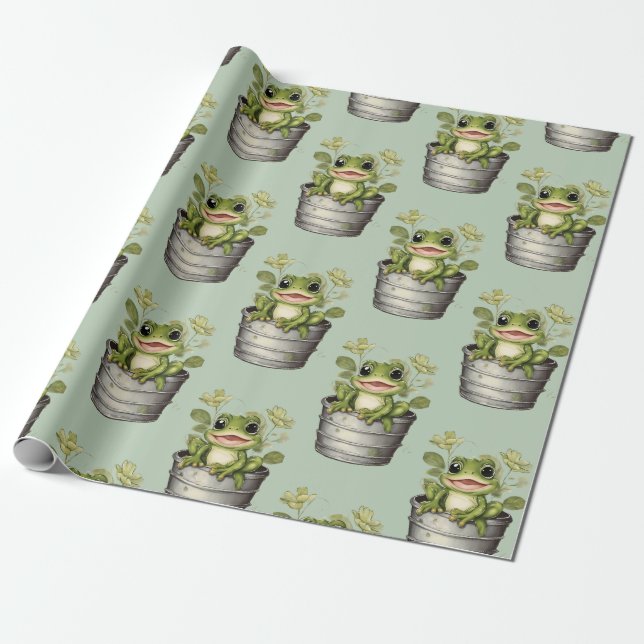 Life's Lily Pads Wrapping Paper (Unrolled)