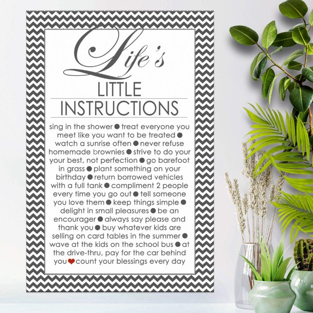 Life's Little Instructions Charcoal Black Poster (Creator Uploaded)