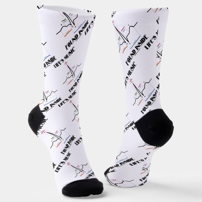 Life's Music Found Inside ECG Electrocardiogram Socks (Angled)