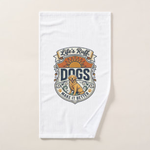 Lifes Ruff Dogs Make It Better Golden Retriever Su Hand Towel