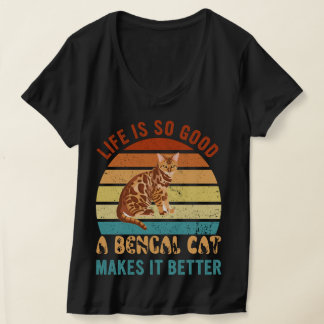 Life's So Good A Bengal Makes It Better Cat Father T-Shirt