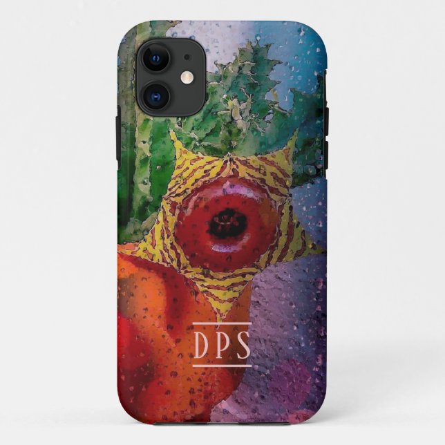 Lifesaver Cactus through a Rainy Window Case-Mate iPhone Case (Back)