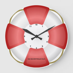 lifesaver lifebuoy nautical clock with own text