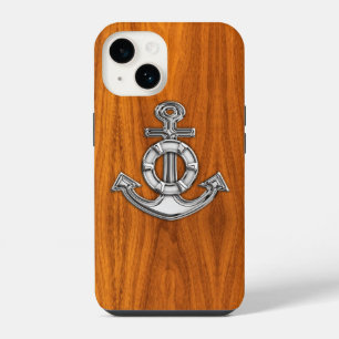 Lifesaver Steel Anchor on Teak Veneer iPhone 14 Case