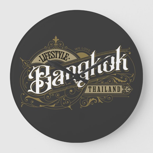 Lifestyle Bangkok thailand Large Clock (Front)