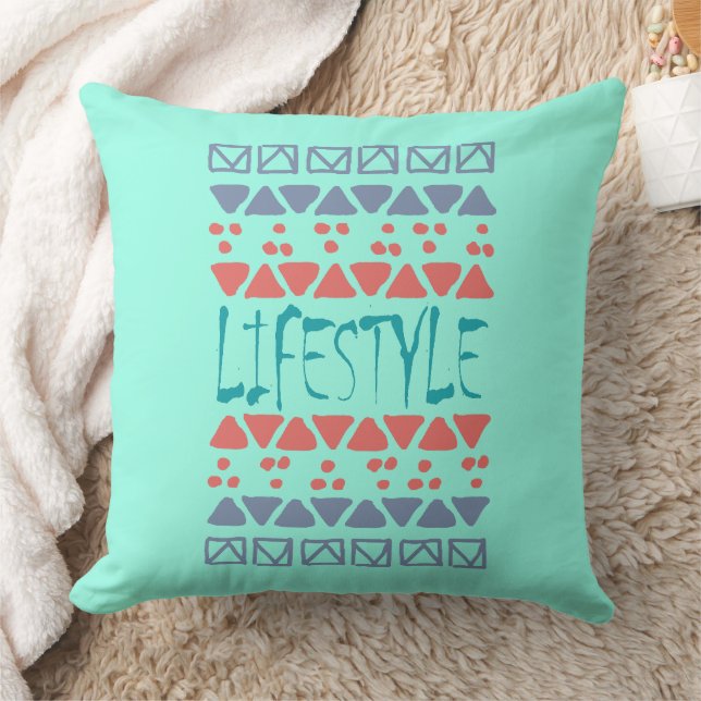 Lifestyle Vibes – Bold Geometric Throw Pillow (Blanket)