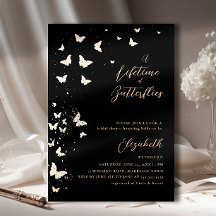 Lifetime Butterflies Black Rose Gold Bridal Shower
