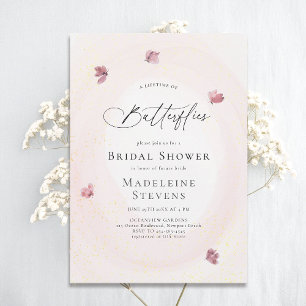 Lifetime Butterflies Blush Pink Chic Bridal Shower Invitation