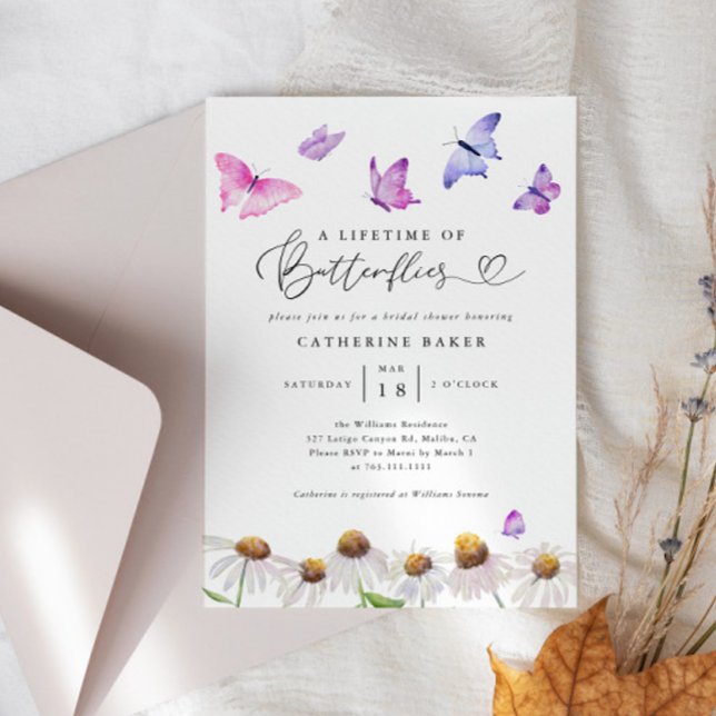 Lifetime Of Butterflies Bridal Shower Invitation (Creator Uploaded)