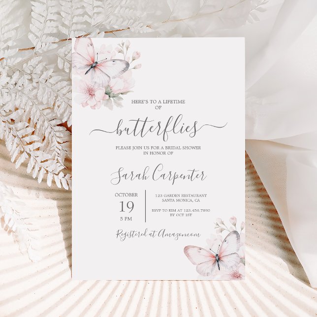 Lifetime of Butterflies Bridal Shower Invitation (Creator Uploaded)