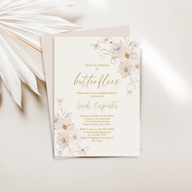Lifetime of Butterflies Bridal Shower Invitation (Creator Uploaded)
