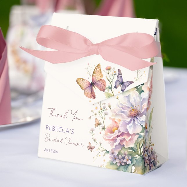 Lifetime of Butterflies floral bridal shower Favour Box (Lifetime of Butterflies floral bridal shower Favor Box bridal shower favors spring summer garden)