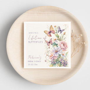 Lifetime of Butterflies floral bridal shower Napkin