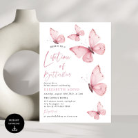 Lifetime of Butterflies Pink Bridal Shower