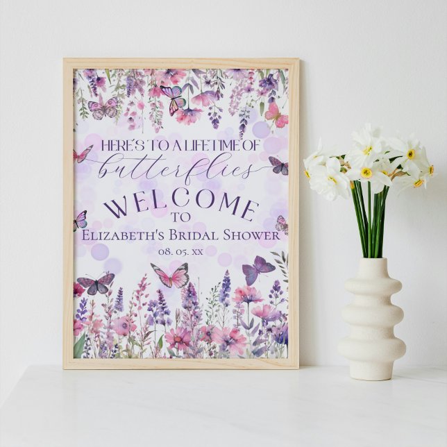 Lifetime of Butterflies Wildflowers Party Welcome Poster (Creator Uploaded)