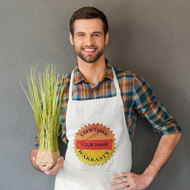 Lifetime Warranty Symbol Your Name Adult Apron (Lifetime Warranty Symbol Your Name Adult Apron)