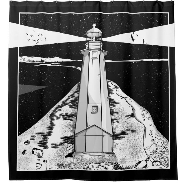 Lifhthouse Nelson New Zealand Shower Curtain (Front)