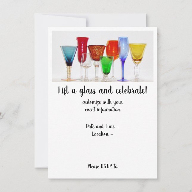 "Lift a Glass" Invitation (Front)