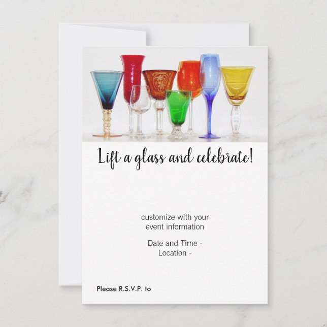 "Lift a Glass" Invitation (Front)