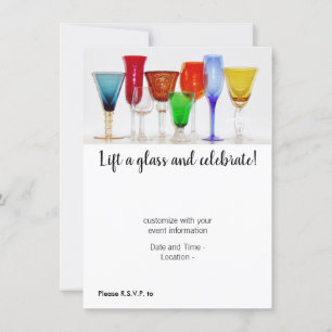 "Lift a Glass" Invitation