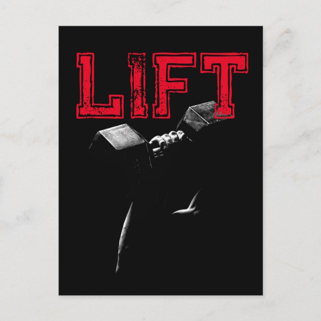 Lift Bodybuilding Fitness Motivational Holiday Postcard (Front)
