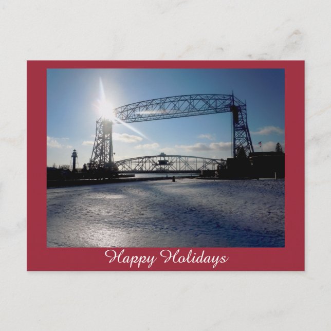 Lift Bridge Holiday Greeting Postcard (Front)