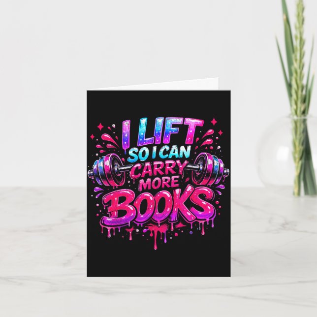 Lift can carry more books reading lovers reader card (Front)