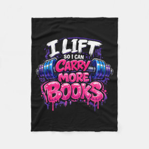Lift can carry more books reading lovers reader fleece blanket