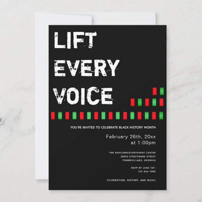 Lift Every Voice Black History Month Invitation (Front)
