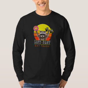 Lift Fast Eat Trash Workout Racoon Doughnut T-Shirt