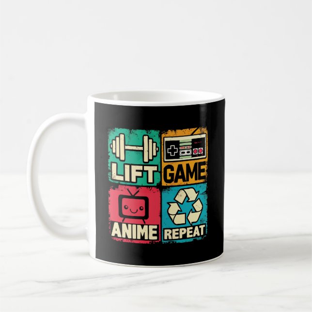 Lift, Game, Anime, Repeat Coffee Mug (Left)