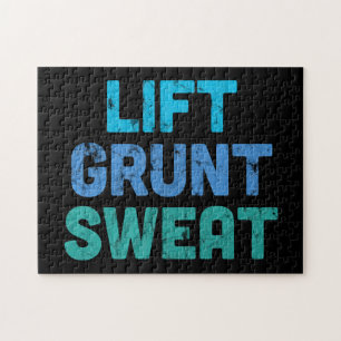 Lift Grunt Sweat Bodybuilder Gym Exercise Jigsaw Puzzle