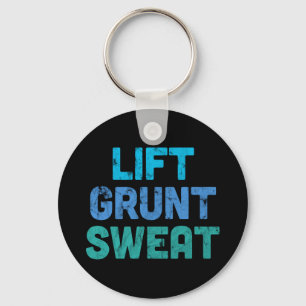 Lift Grunt Sweat Bodybuilder Gym Exercise Key Ring