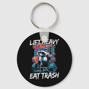 Lift Heavy Eat Trash Weightlifting Bodybuilding Gy Key Ring