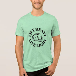 Lift Heavy, Leave Light – Strength Meets Serenity Tri-Blend Shirt
